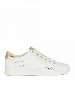 Baskets cuir ajouré blanc GEOX