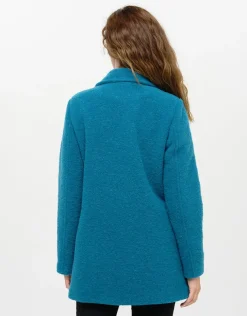 Caban laine bleu canard