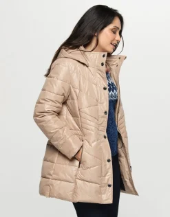 Doudoune beige imprimé