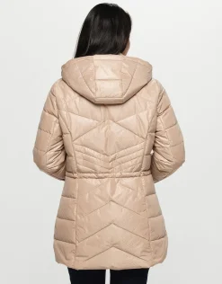 Doudoune beige imprimé