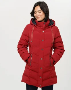 Doudoune longue rouge