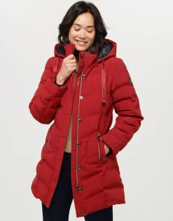 Doudoune longue rouge