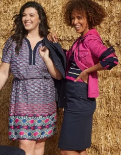 Jupe droite en jean chic