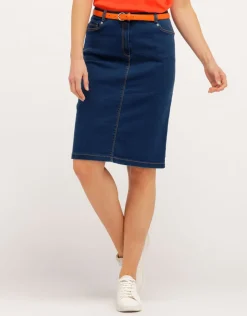 Jupe en denim bleu brut