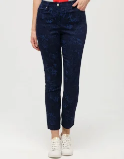 Pantalon bleu motifs 7/8e