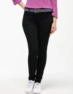 Pantalon slim noir coton