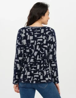 Pull bicolore à motifs