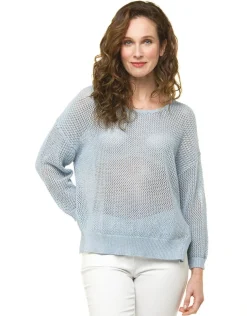 Pull bleu clair irisé