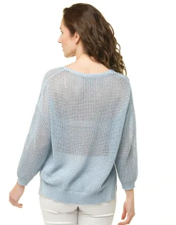 Pull bleu clair irisé