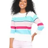 Pull marinière bleu rose